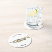 トランペット漫画イラストレーション ラウンドペーパーコースター (インサイチュ)