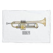 トランペット漫画イラストレーション 枕カバー (裏面)