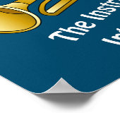 トランペット知性があるホワイト文字 ポスター (角)