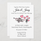 トランペット結婚式招待状ブラスミュージシャン 招待状 (正面/裏面)