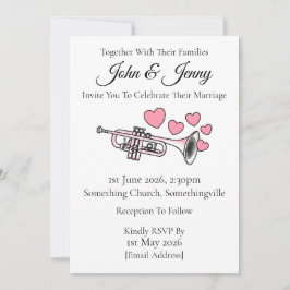 トランペット結婚式招待状ブラスミュージシャン 招待状
