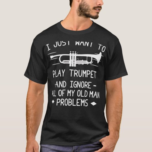 トランペット脱出：ユーモアで老人の苦悩を聞け！ Tシャツ (正面)