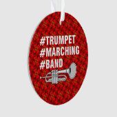 トランペット行進バンドのハッシュタグ オーナメント (正面)