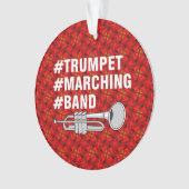 トランペット行進バンドのハッシュタグ オーナメント (正面)