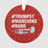 トランペット行進バンドのハッシュタグ オーナメント (正面)