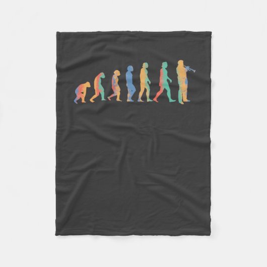 トランペット進化 フリースブランケット (正面)