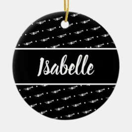 トランペット選手ギフトカスタムパーソナライズされたミュージシャン セラミックオーナメント