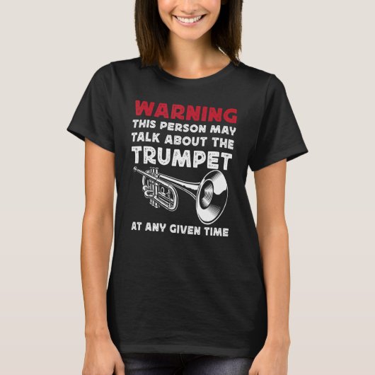 トランペット選手警告のヴィンテージこの人はTal Tシャツ (正面)