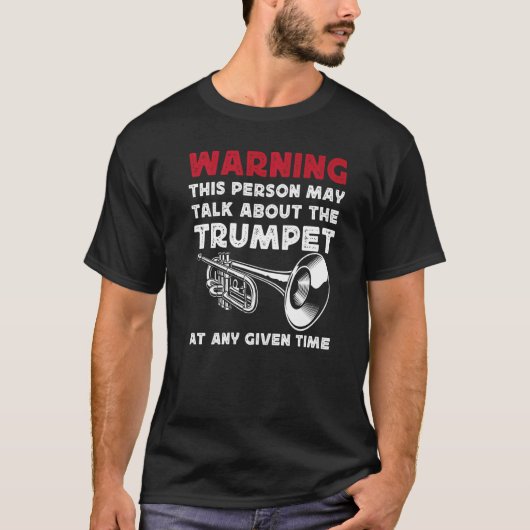 トランペット選手警告のヴィンテージこの人はTal Tシャツ (正面)