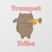 トランペット部族 かわいい猫 ピンク ウィンドウサイン (シート)