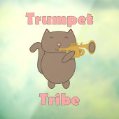 トランペット部族 かわいい猫 ピンク ウィンドウサイン (シート3)