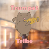 トランペット部族 かわいい猫 ピンク ウィンドウサイン (シート2)