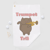 トランペット部 可愛い猫 ピンク ゴルフタオル (インサイチュ)