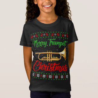 トランペット音楽の恋人クリスマスギフト醜いトランペットクリステム Tシャツ