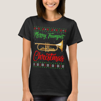トランペット音楽の恋人クリスマスギフト醜いトランペットクリステム Tシャツ
