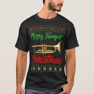 トランペット音楽の恋人クリスマスギフト醜いトランペットクリステム Tシャツ