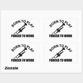 トランペット音楽デザイン 長方形シール (シート)