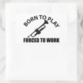 トランペット音楽デザイン 長方形シール (バッグ)