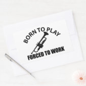 トランペット音楽デザイン 長方形シール (封筒)