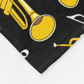 トランペット音楽ノートパターン フリースブランケット (角)