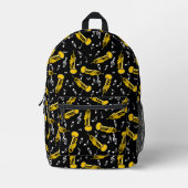 トランペット音楽ノートパターン プリントバックパック (正面)