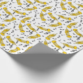 トランペット音楽ノートパターン ラッピングペーパー (角)