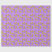 トランペット音楽ノートパターン ラッピングペーパー (フラット)