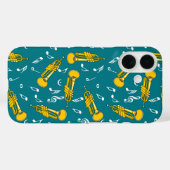 トランペット音楽ノートパターン Case-Mate iPhoneケース (裏面 (横))