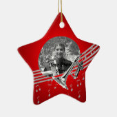 トランペット音楽レッド セラミックオーナメント (右)