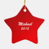 トランペット音楽レッド セラミックオーナメント (裏面)