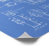 トランペット1939年の特許アート青写真 ポスター (角)