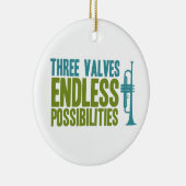 トランペット3バルブ無限の可能性音楽 セラミックオーナメント (右)