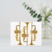 トランペット3個 ポストカード (スタンド正面)