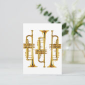 トランペット3個 ポストカード (スタンド正面)