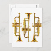 トランペット3個 ポストカード (正面/裏面)