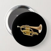 "トランペット"のデザインギフトおよびプロダクト 缶バッジ (正面&裏面)
