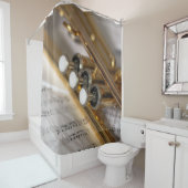 トランペット&シートミュージックブラス楽器 シャワーカーテン (インサイチュ)