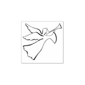 トランペット・スタンプ付き天使 ラバースタンプ (インプリント)