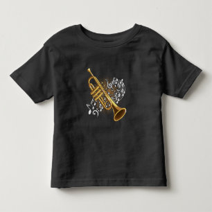 トランペット·プレーヤーミュージカル·ノート·ジャズ·ミュージック·ア トドラーTシャツ