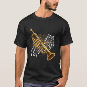 トランペット·プレーヤーミュージカル·ノート·ジャズ·ミュージック·ア Tシャツ