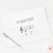 「トランペット」発音ガ中国のイド音楽ユーモア スクエアシール (封筒)