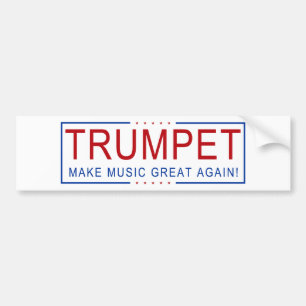 トランペット-音楽を素晴らしく再度させて下さい! バンパーステッカー