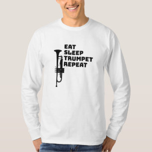 トランペット – 食べスリープトランペットリピート Tシャツ