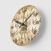 トランペットTime_ ラウンド壁時計 (傾斜)