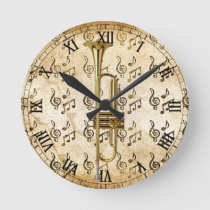 トランペットTime_ ラウンド壁時計