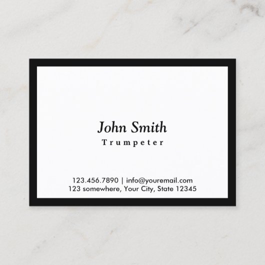 トランペーターミニマリスト黒枠 名刺 (正面)