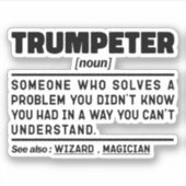 トランペーター名詞定義トランペットプレーヤー誕生日 シール (正面)