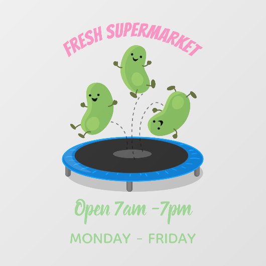 トランポおもしろいリン漫画の可愛いグリーンビーンズ ウィンドウサイン (シート)