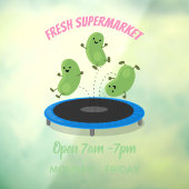 トランポおもしろいリン漫画の可愛いグリーンビーンズ ウィンドウサイン (シート3)