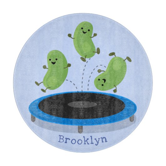 トランポおもしろいリン漫画の可愛いグリーンビーンズ カッティングボード (正面)